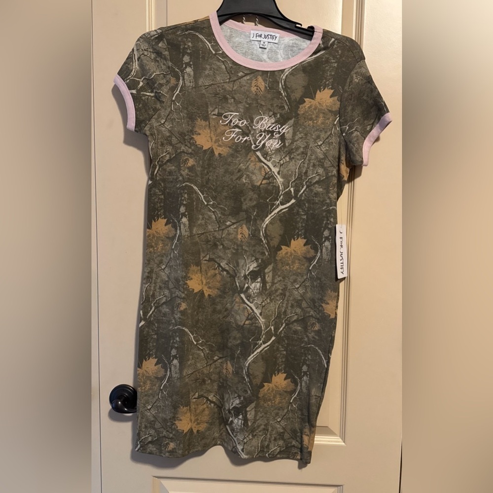 J for Justify women Camouflage Dress- Green and Brown